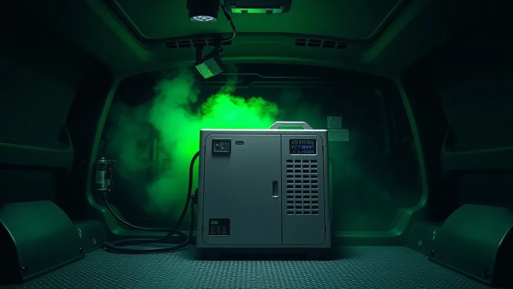 Industrial ozone generator in a clean dark environment with